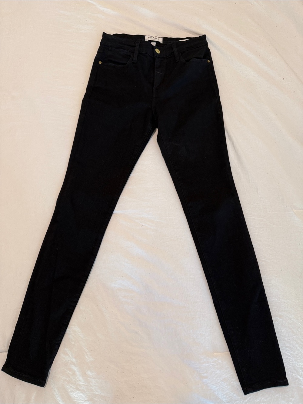 Frame Denim Black Le High Skinny Jeans